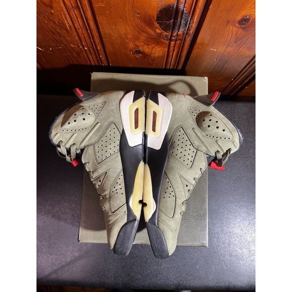 Jordan 6 Travis Scott Olive Green Cactus Jack  Size 9.5 Men (CN1084-200)  OG All main image 7
